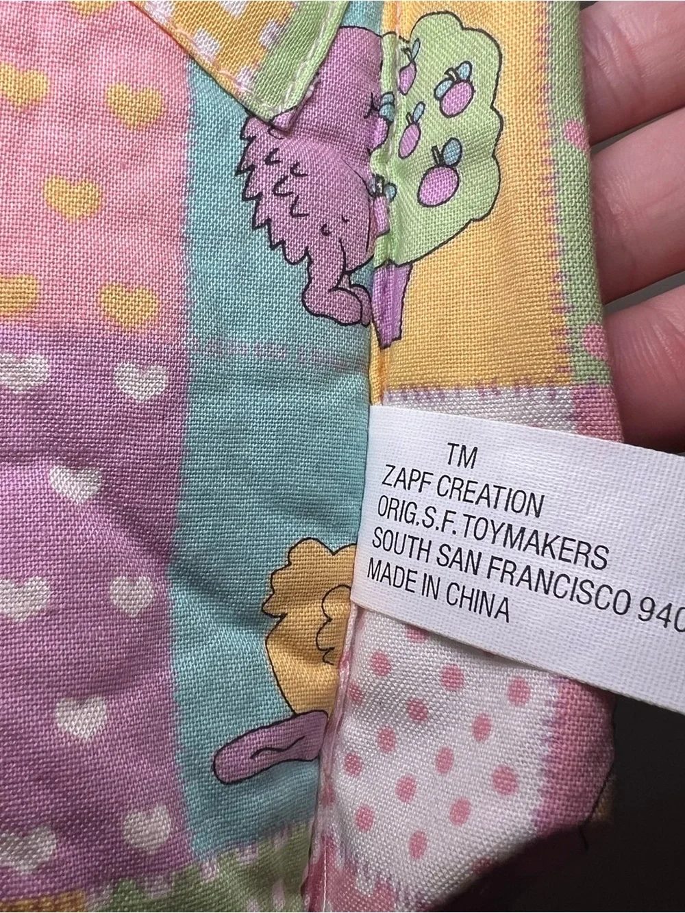 Rare ZAPF creations Baby Doll Babywearing carrier vintage 1990s patchwork